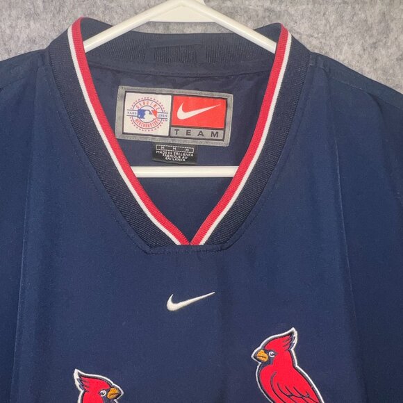 St Louis Cardinals Windbreaker Medium Nike Pullover Center Swoosh Embroidered - Picture 6 of 11